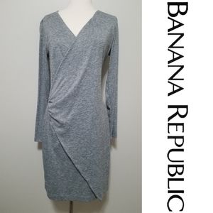 Banana Republic Gray Front Twist Dress sz M NEW